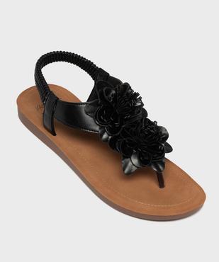 Sandales à entredoigt avec fleurs en relief femme vue5 - VALENTINA BALDA - GEMO