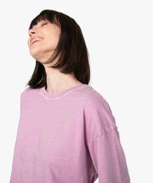 Tee-shirt femme à manches courtes coupe ample vue2 - GEMO(FEMME PAP) - GEMO