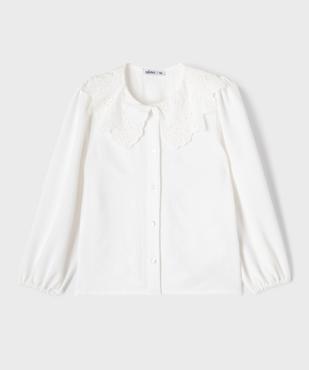 Chemise fluide à col Claudine brodé fille vue1 - GEMO (ENFANT) - GEMO