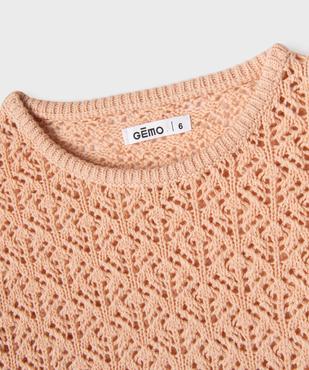 Pull en maille ajourée avec finitions dentelées fille vue3 - GEMO (ENFANT) - GEMO