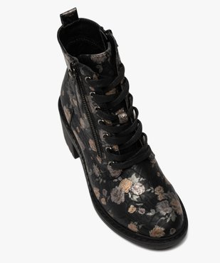 Bottines femme à talon et semelle crantée dessus imprimé vue5 - GEMO(URBAIN) - GEMO