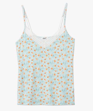 Haut de pyjama femme à fines bretelles et dentelle vue4 - GEMO(HOMWR FEM) - GEMO