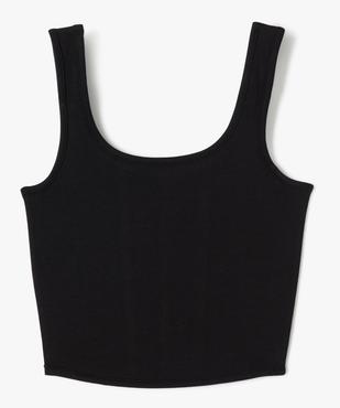 Débardeur court à col rond en coton stretch fille vue4 - GEMO 4G FILLE - GEMO