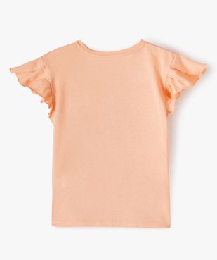 Tee-shirt fille à manches volantées avec motif - LuluCastagnette vue3 - LULUCASTAGNETTE - GEMO