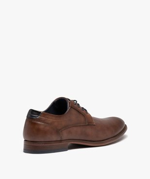 Derbies homme dessus grainé uni à lacets colorés vue4 - GEMO(URBAIN) - GEMO