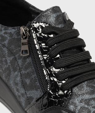 Chaussures confort dessus cuir à motif léopard femme vue6 - G'FLEX - GEMO