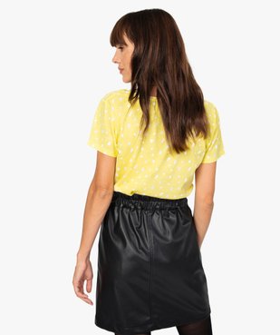 Tee-shirt femme imprimé à manches courtes 100% coton biologique vue3 - GEMO(FEMME PAP) - GEMO