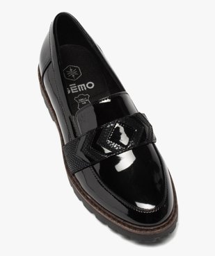 Mocassins femme unis et vernis à semelle crantée vue5 - GEMO (CASUAL) - GEMO