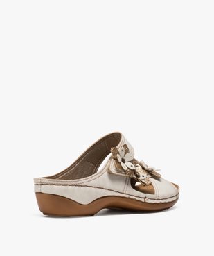 Mules femme confort avec bride à fleurs en relief vue4 - GEMO (CONFORT) - GEMO