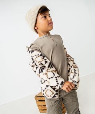 Sweat zippé à col montant en sherpa garçon vue5 - GEMO (ENFANT) - GEMO