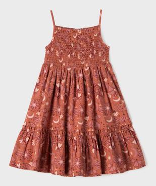 Robe à bretelles, smocks et volants fille vue1 - GEMO 4G FILLE - GEMO