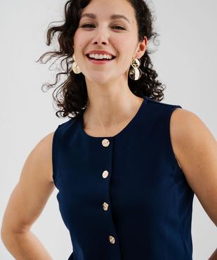 Gilet de costume sans manches en maille milano femme vue2 - GEMO(FEMME PAP) - GEMO