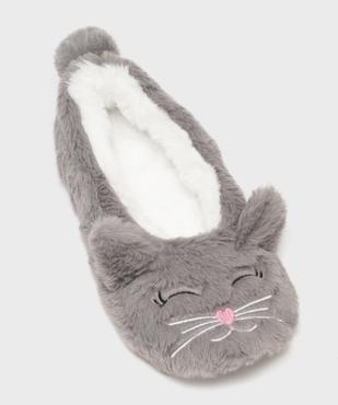 Chaussons ballerines en fourrure imitation motif animal femme vue5 - GEMO 4G FEMME - GEMO