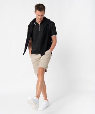 Polo homme à manches courtes avec col zippé vue5 - GEMO (HOMME) - GEMO