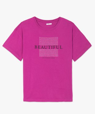 Tee-shirt femme à manches courtes et strass vue4 - GEMO(FEMME PAP) - GEMO