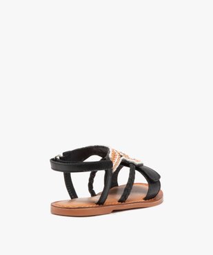 Sandales fille en cuir dessus en perles et à scratch vue4 - GEMO (ENFANT) - GEMO