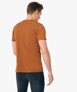 Tee-shirt homme col tunisien à manches courtes au coloris unique vue3 - GEMO (HOMME) - GEMO