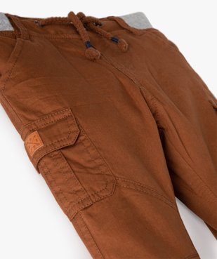 Pantalon bébé garçon coupe battle à revers et taille élastiquée vue2 - GEMO(BEBE DEBT) - GEMO