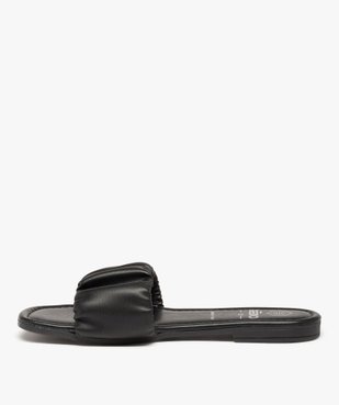 Mules femme à talon plat et bride unie froncée vue3 - GEMO (CASUAL) - GEMO