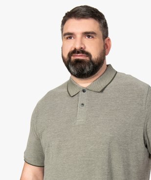 Polo homme à manches courtes et finitions fantaisie vue2 - GEMO (HOMME) - GEMO
