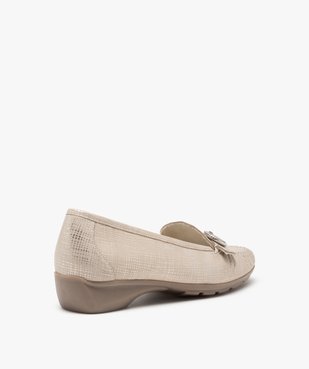 Mocassins femme confort dessus cuir métallisé vue4 - GEMO (CONFORT) - GEMO