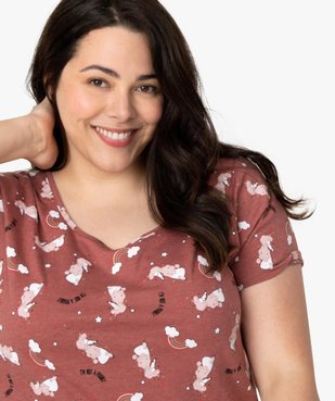 Chemise de nuit femme à manches courtes avec motif vue2 - Nikesneakers(HOMWR FEM) - Nikesneakers