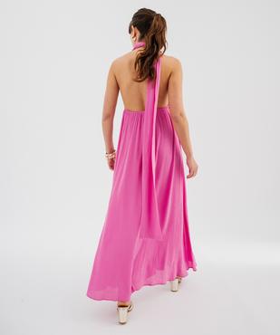 Robe longue dos-nu multi-look en viscose femme vue5 - GEMO(FEMME PAP) - GEMO