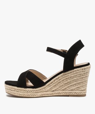 Sandales femme à talon compensé et brides unies vue3 - VALENTINA BALDA - GEMO
