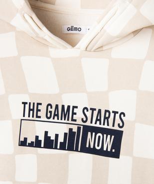 Sweat à capuche en molleton imprimé garçon vue1 - GEMO (JUNIOR) - GEMO