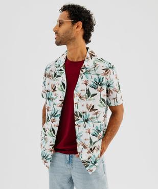Chemise à manches courtes à motif exotique homme vue1 - GEMO (HOMME) - GEMO