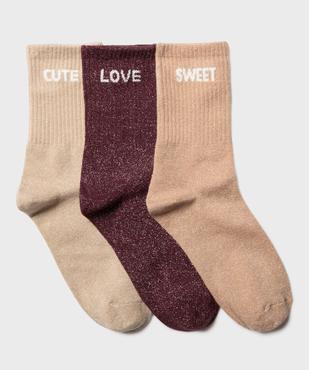 Socquettes en maille pailletée fille (lot de 3) vue1 - GEMO (ENFANT) - GEMO