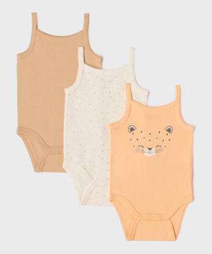Body à bretelles à motifs bébé fille (lot de 3) vue1 - GEMO 4G BEBE - GEMO