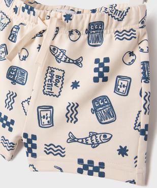 Short en coton imprimé bébé garçon vue2 - GEMO 4G BEBE - GEMO