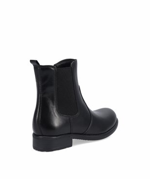 Boots fille style Chelsea unies dessus cuir - Tanéo vue4 - TANEO - GEMO