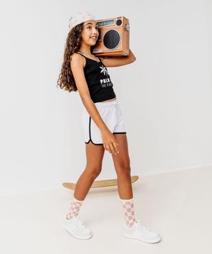 Short en maille avec biais contrastants fille vue8 - GEMO 4G FILLE - GEMO