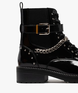 Boots femme vernis à détails métallisés style rock vue6 - GEMO (CASUAL) - GEMO