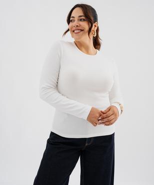 Tee-shirt manches longues en coton et modal femme grande taille vue1 - GEMO 4G GT - GEMO