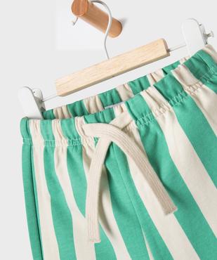 Short rayé en maille French Terry bébé garçon vue2 - GEMO(BEBE DEBT) - GEMO