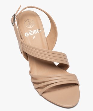 Sandales femme unies à talon et fines brides vue5 - GEMO(URBAIN) - GEMO