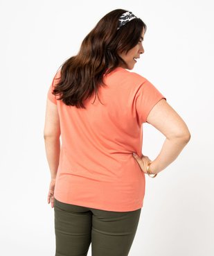 Tee-shirt femme grande taille à manches courtes avec motifs vue3 - GEMO (G TAILLE) - GEMO