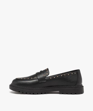 Mocassins fille unis à clous dorés avec semelle crantée vue3 - GEMO (ENFANT) - GEMO