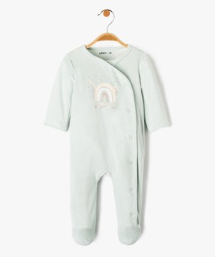 Pyjama bébé dors-bien en velours avec ouverture ventrale vue1 - GEMO(BB COUCHE) - GEMO