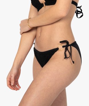 Bas de maillot de bain femme aspect macramé sur l’avant vue1 - GEMO (PLAGE) - GEMO