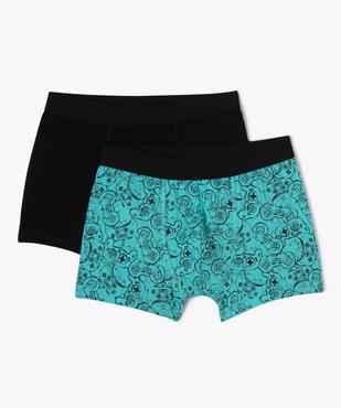 Boxer en coton stretch uni/imprimé garçon (lot de 2) vue1 - GEMO 4G GARCON - GEMO