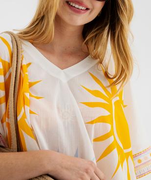 Robe de plage en coton léger à motif femme vue3 - GEMO (PLAGE) - GEMO