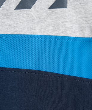 Tee-shirt garçon à manches longues multimatière vue2 - GEMO (ENFANT) - GEMO