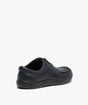 Chaussures bateau homme confort dessus cuir uni vue4 - GEMO (CONFORT) - GEMO