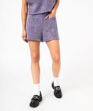 Short aspect tweed avec poches sur l’avant femme vue2 - GEMO(FEMME PAP) - GEMO