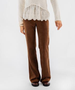 Pantalon flare en suédine femme vue1 - GEMO(FEMME PAP) - GEMO