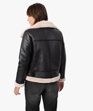 Blouson femme style aviateur avec doublure peluche vue3 - GEMO(FEMME PAP) - GEMO
